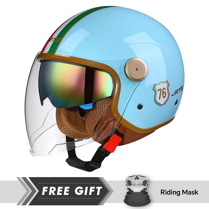Motorcycle Gear Store - 신상품 클래식 블루 오픈 페이스 오토바이