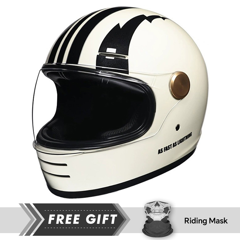 Motorcycle Gear Store - 남녀 공용 가죽 풀페이스 오토바이 헬멧