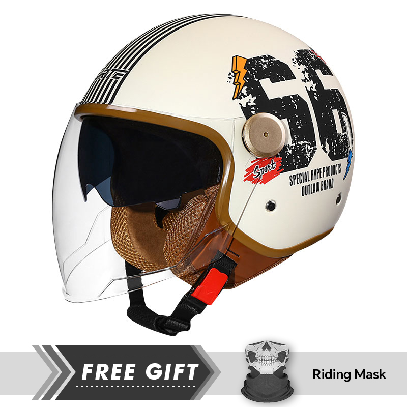 DOT ECE 승인 레트로 3/4 오픈 페이스 오토바이 - Motorcycle Gear Store 리뷰 및 가격