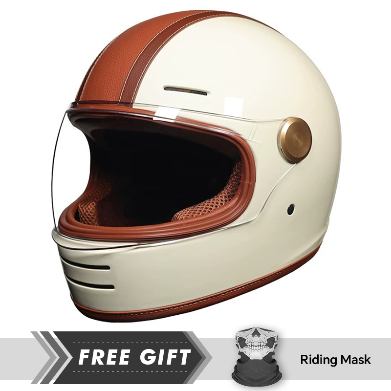 남녀 공용 가죽 풀페이스 오토바이 헬멧 (투명 렌즈,  - Motorcycle Gear Store 리뷰 및 가격