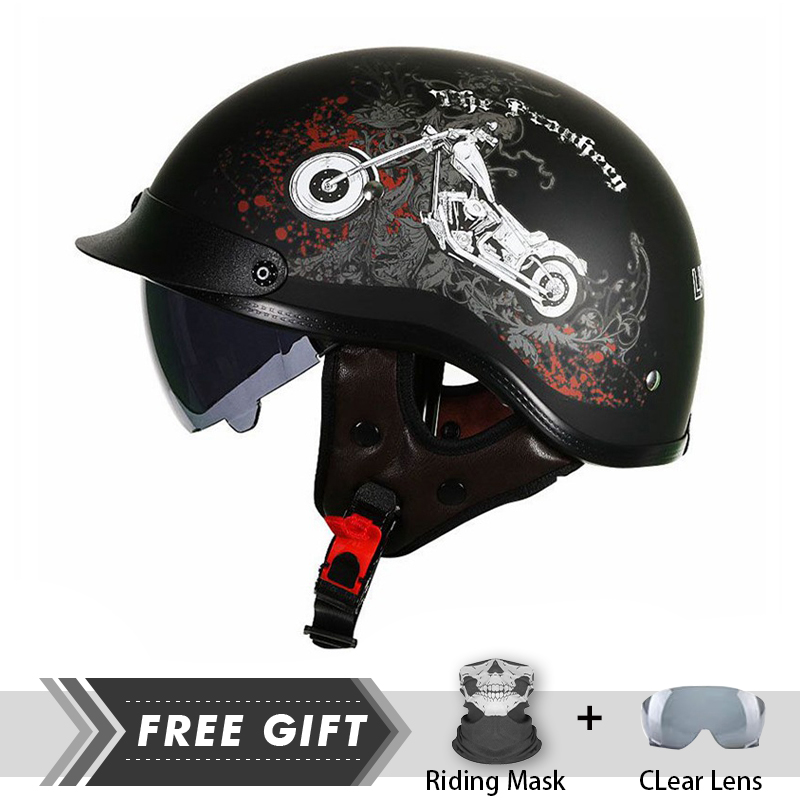 남성 여성 하프 페이스 헬멧, ABS 쉘 경량 오토바이 - Motorcycle Gear Store 리뷰 및 가격