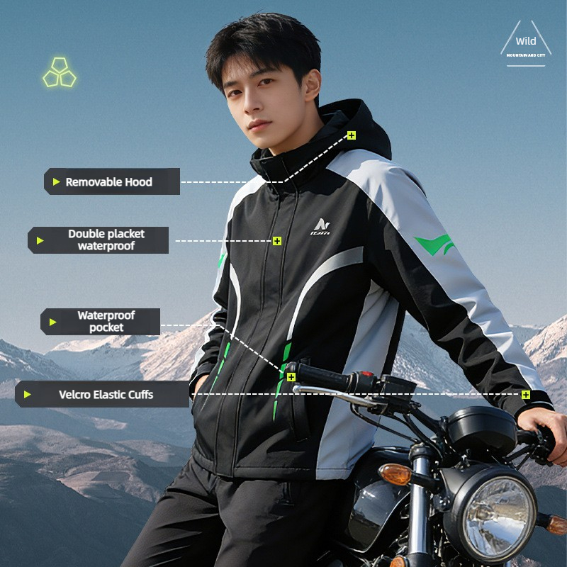 오토바이 레인슈트 남성용 방수 반사 라이딩 코트 바지  - Motorcycle Gear Rain 리뷰 및 가격